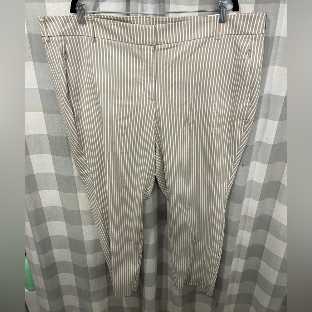 Lane Bryant Women’s Striped Beige Pants